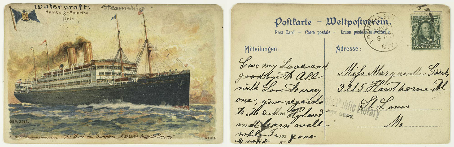 Hamburg-Amerika Linie, An Bord des Dampfers 