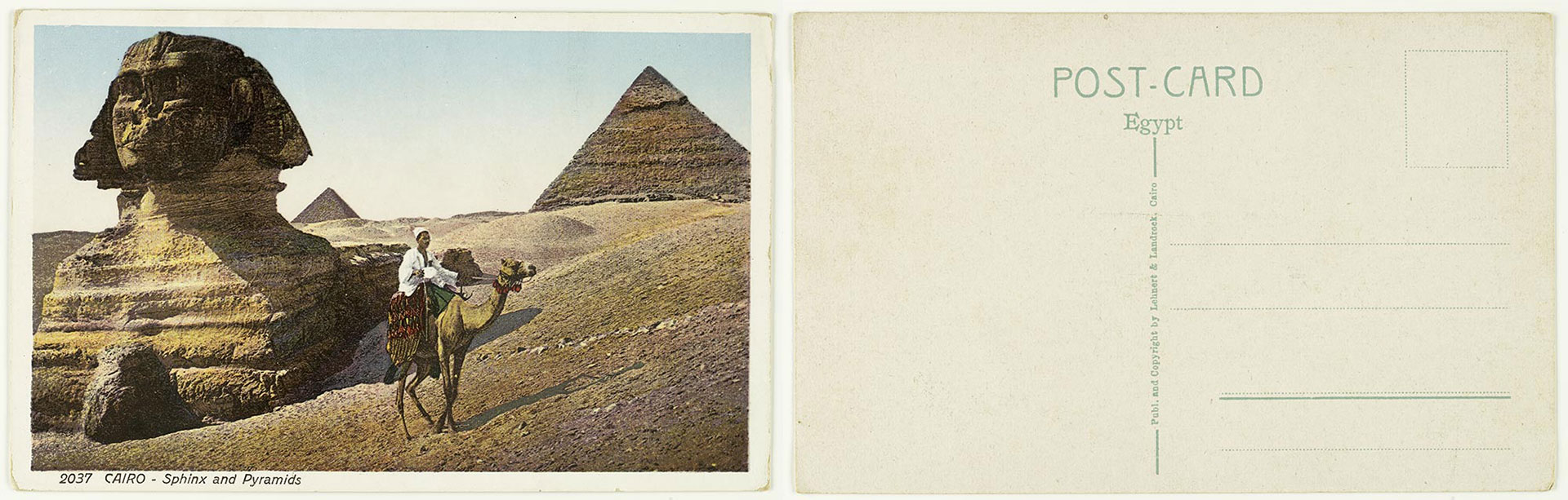 Cairo, Egypt - Sphinx and Pyramids ca. 1920